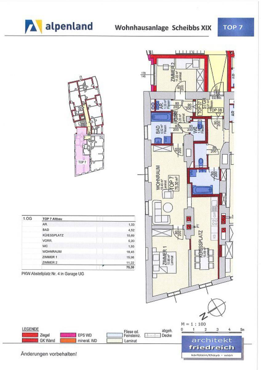 SCHEIBBS XIX/1, geförderte Mietwohnung, 1.OG -Top 07, 1000/00010870/00001107 - Widok 5