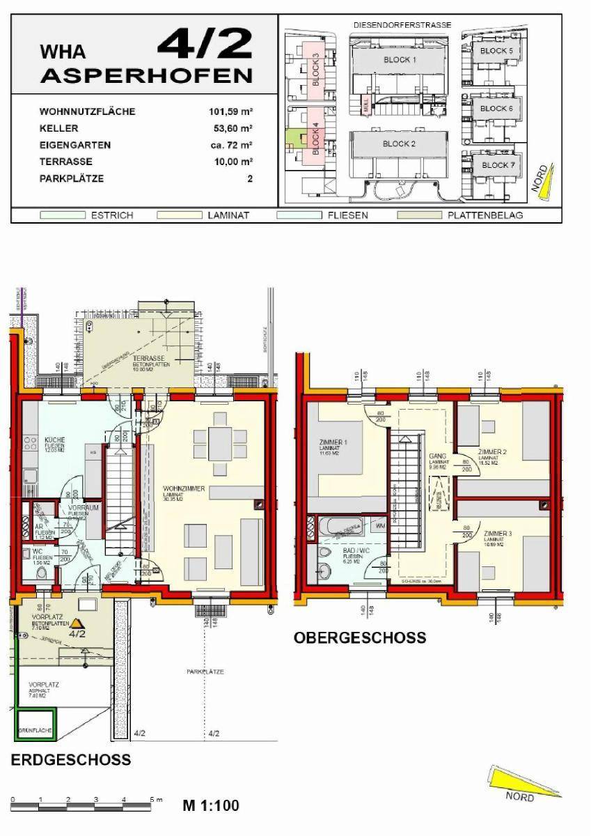 Detaillierter Grundriss für Erdgeschoss und Obergeschoss mit Wohn-, Ess- und Schlafbereichen.