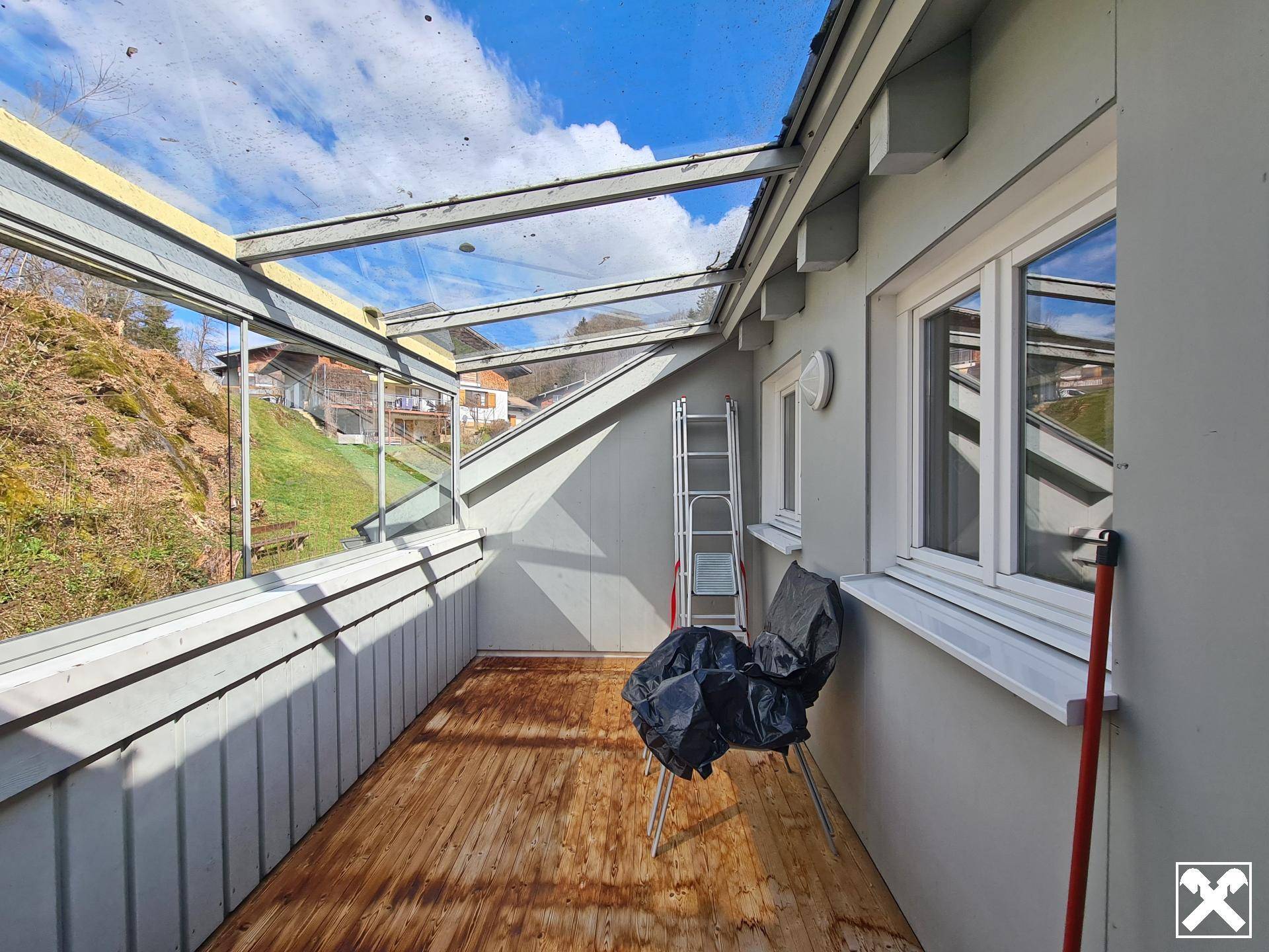 verglaste Dachterrasse