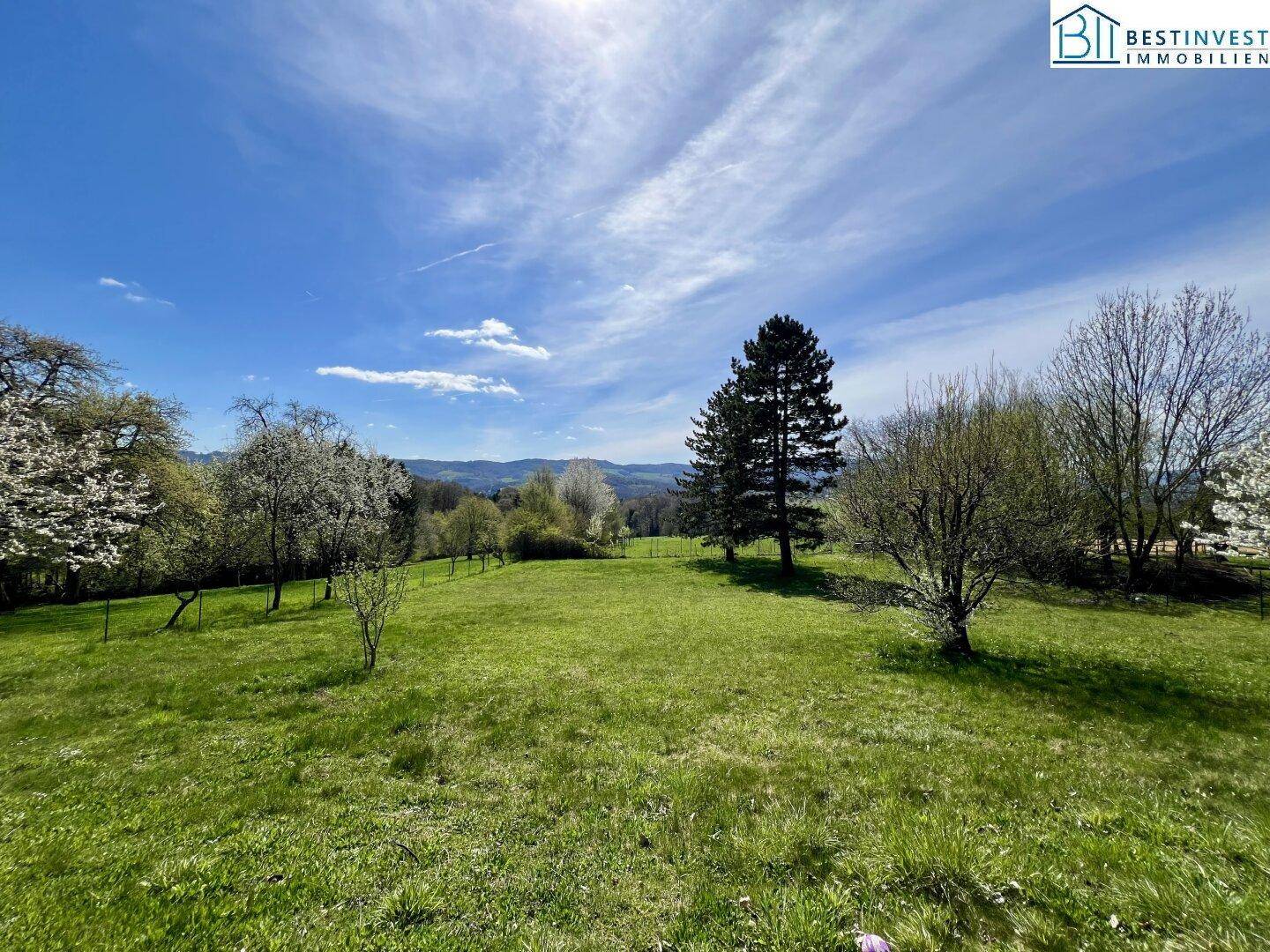Idyllische Ruhelage mit Traumaussicht &amp; Pool - interessant für Bauträger ( 1.300 m² Bauland) - Ansicht 2