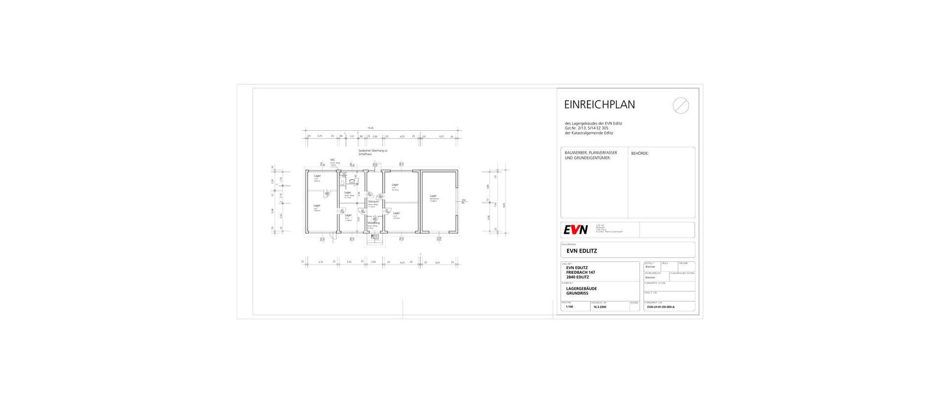 Einreichplan Lagergebäude