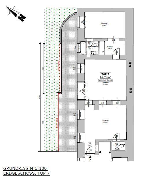 Plan mit Garten