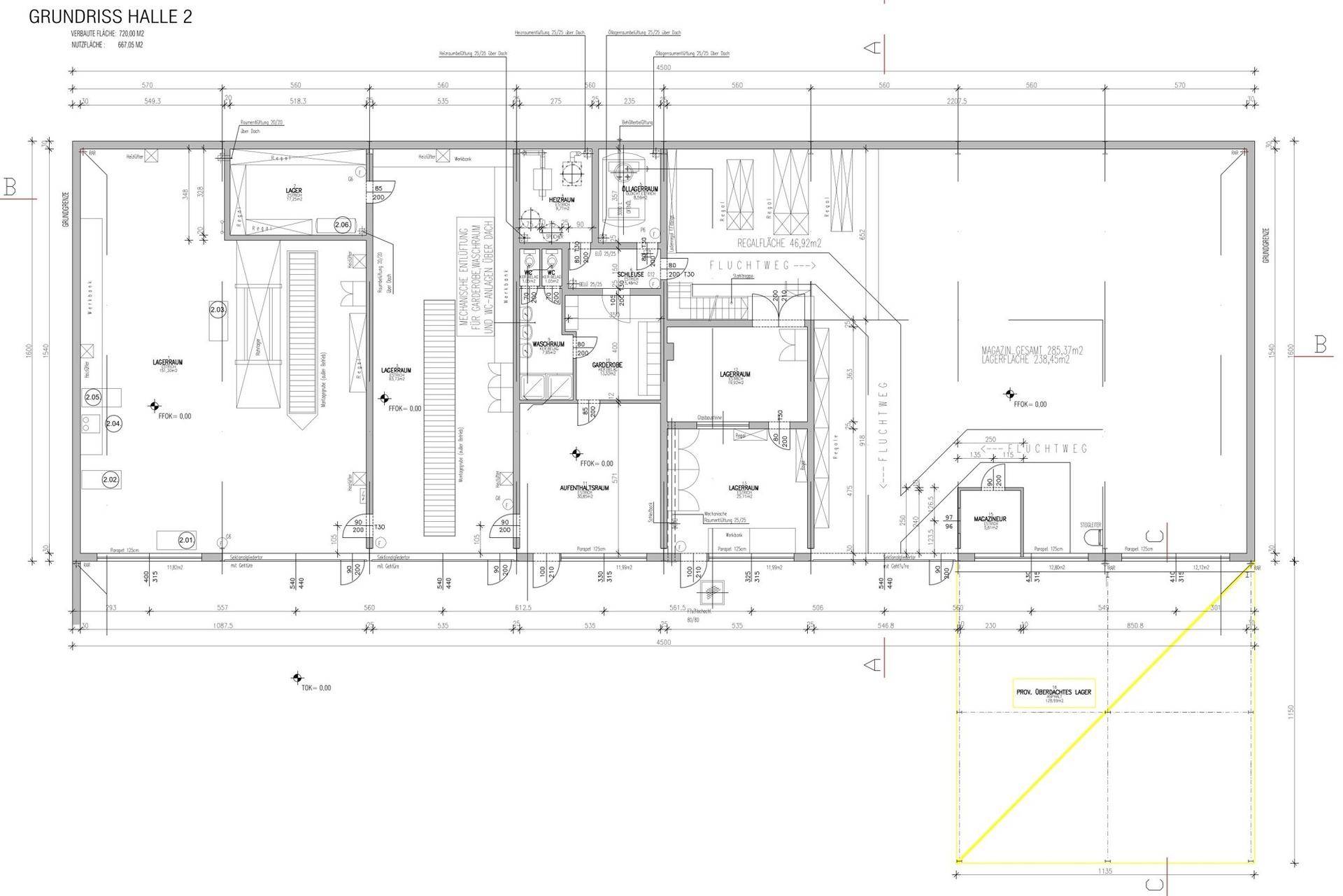 Grundriss Halle 2