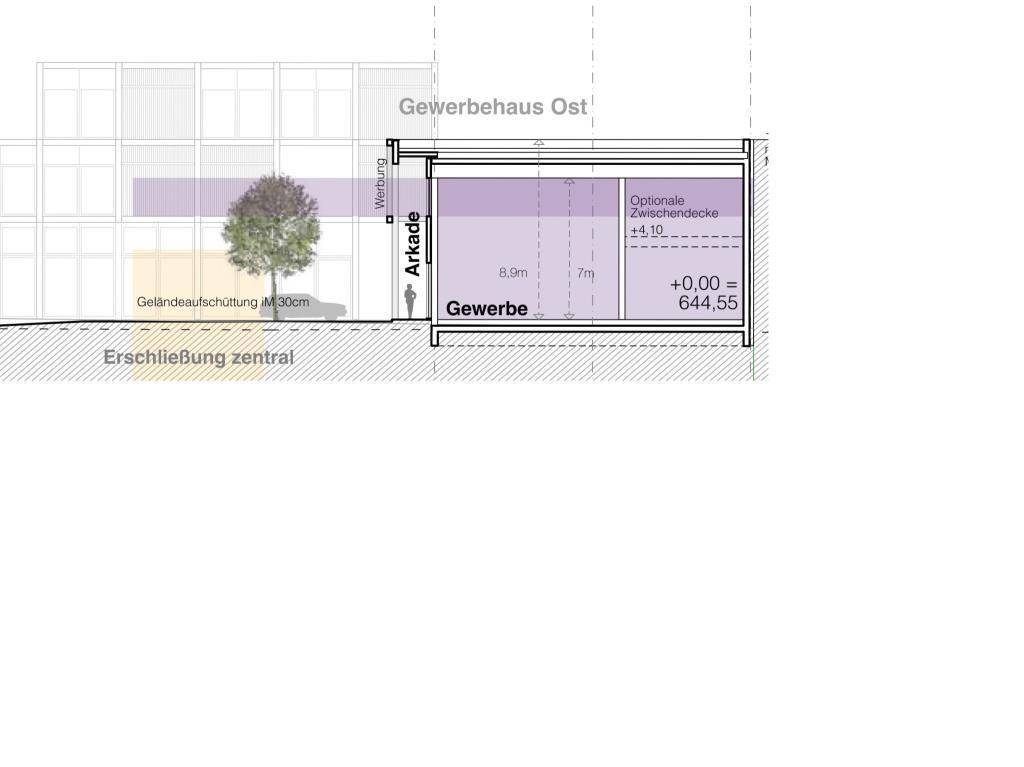 Beispiel einer Halle - Schnitt