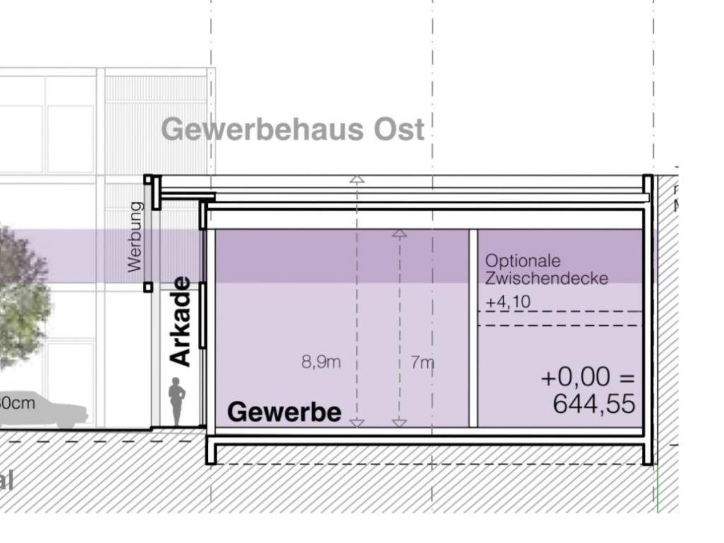 Beispiel einer Halle - Schnitt