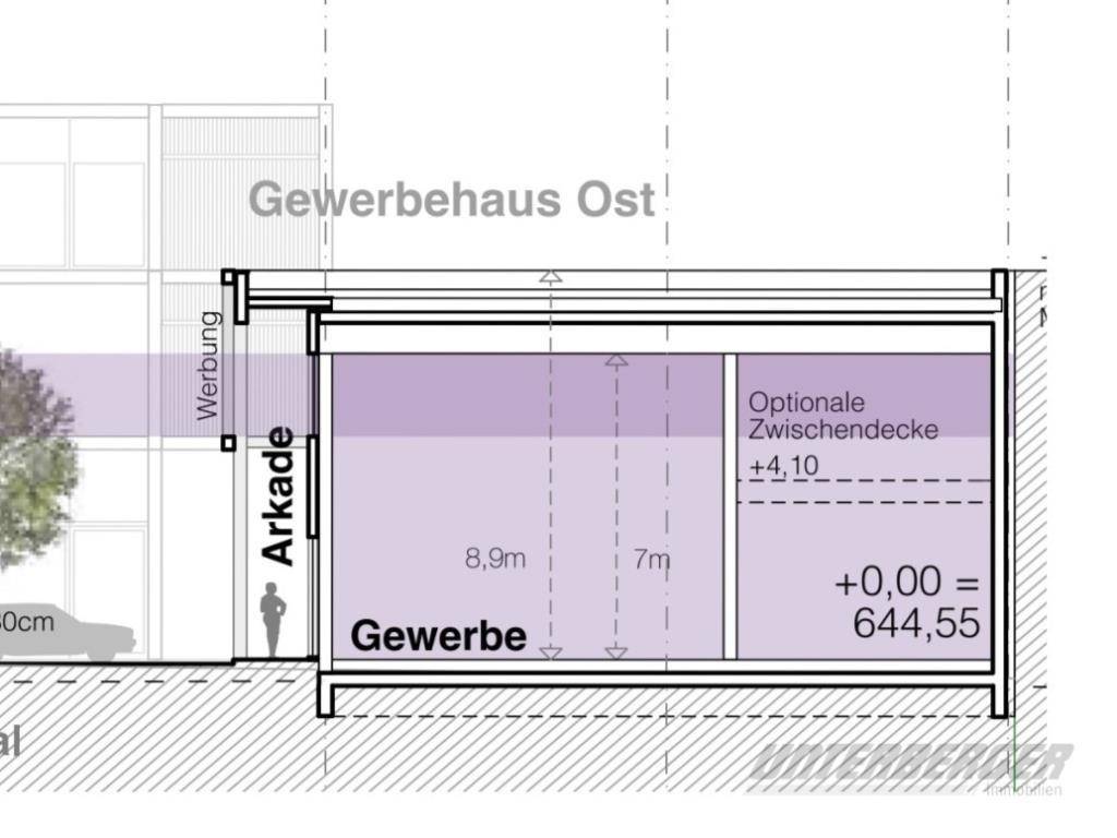 Ansicht eines Hallenbeispiels Schnitt