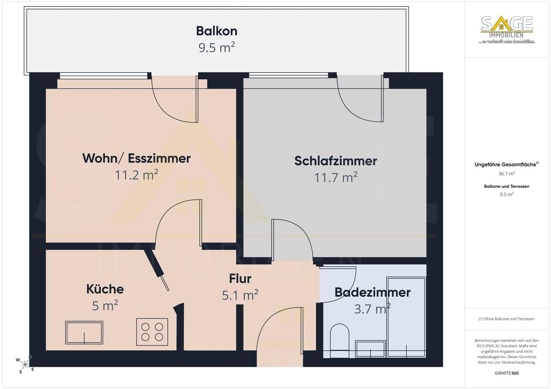 Charmante 2 Zimmer Wohnung in bester Wohnlage | Provisionsfrei | - Ansicht 6