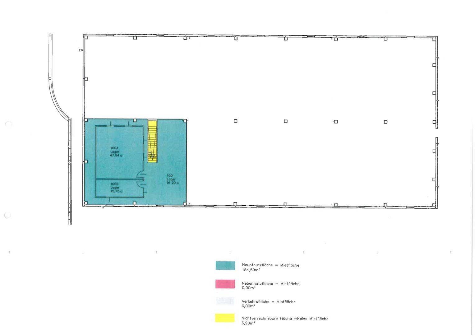 Grundriss des Obergeschosses mit offener Gestaltung, Treppenhaus und Fensterflächen.