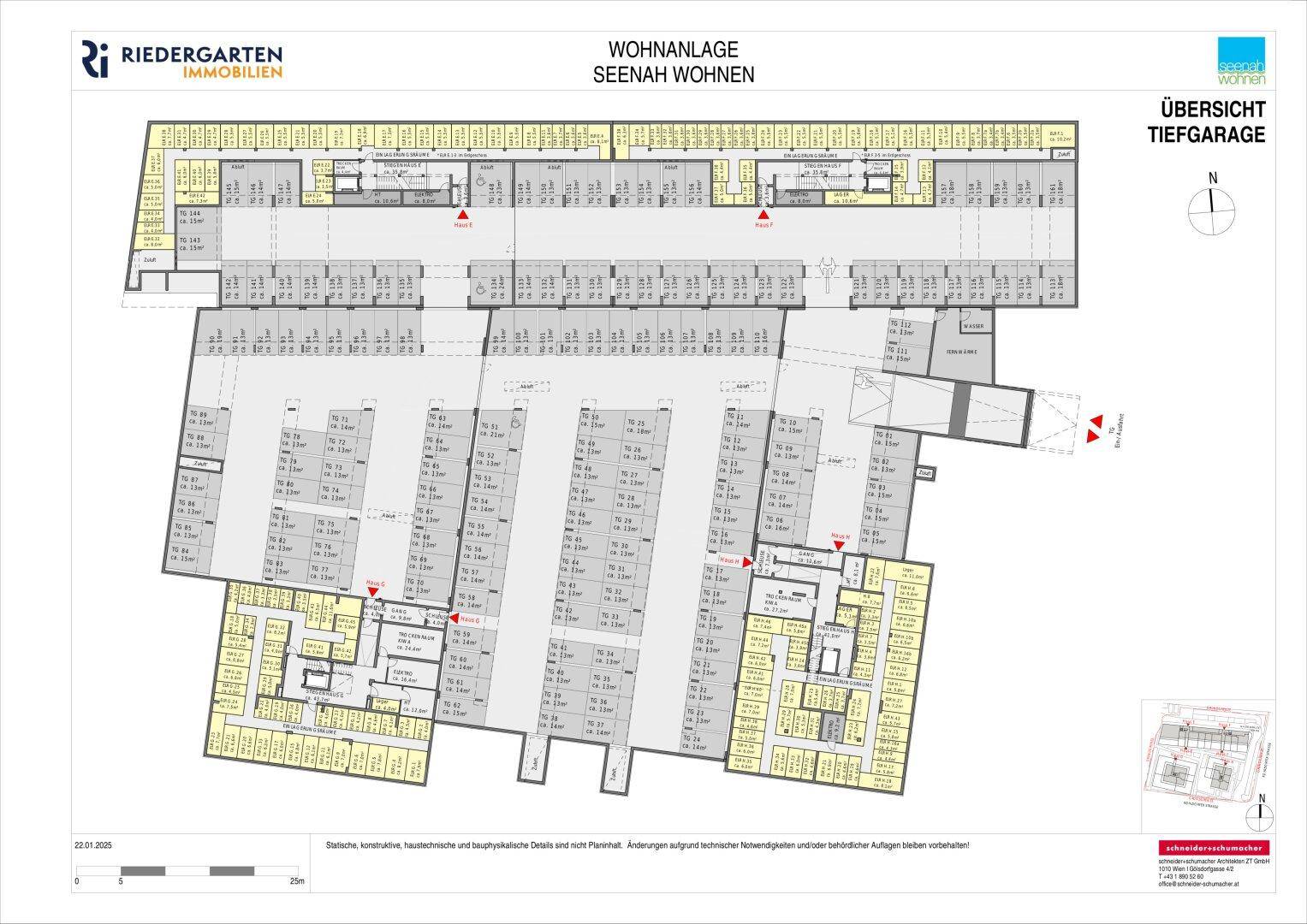 Plan der Keller und TG Parkplätze