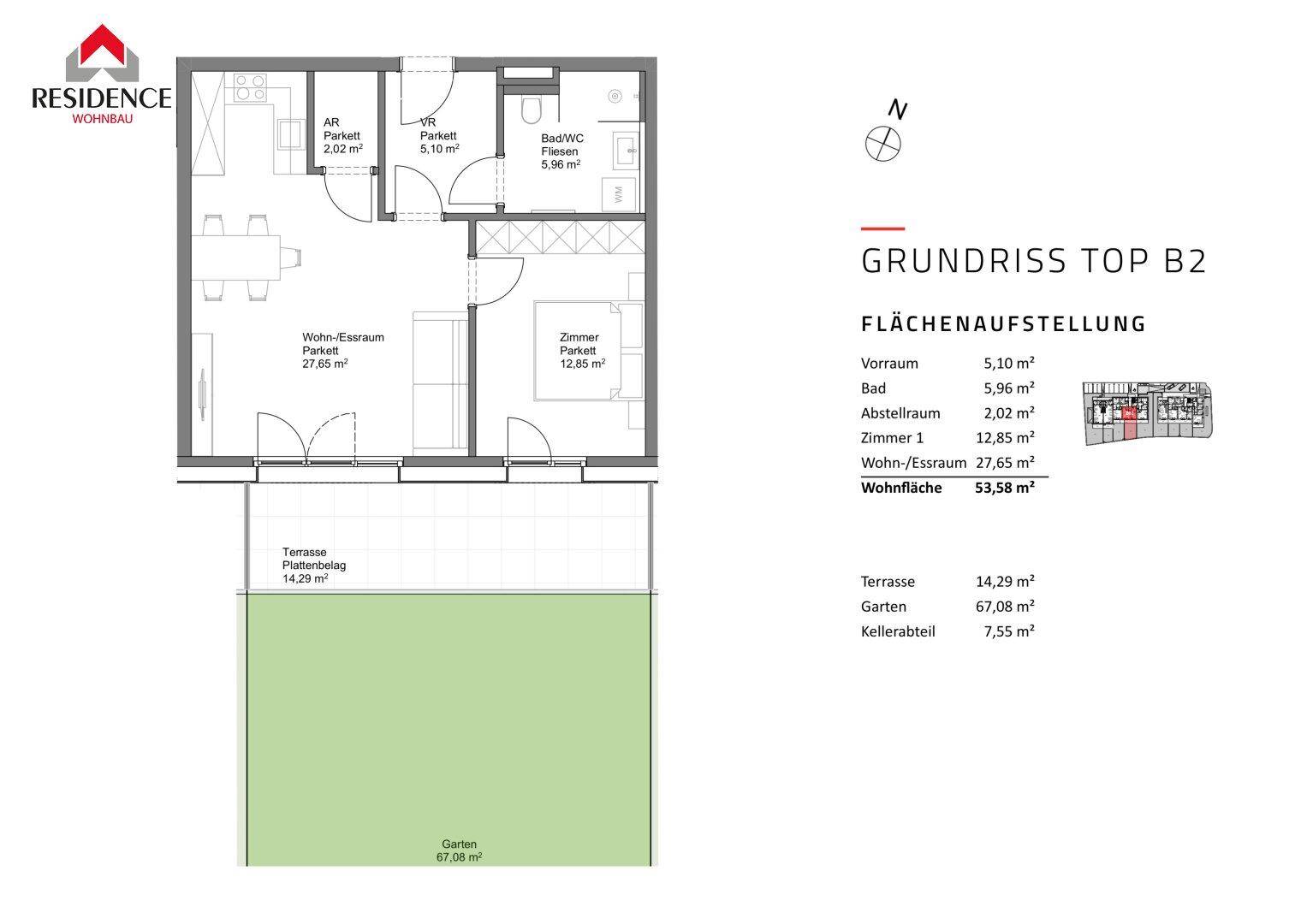 2-Zimmer-Gartenwohnung in Neumarkt am Wallersee B2 - Ansicht 4