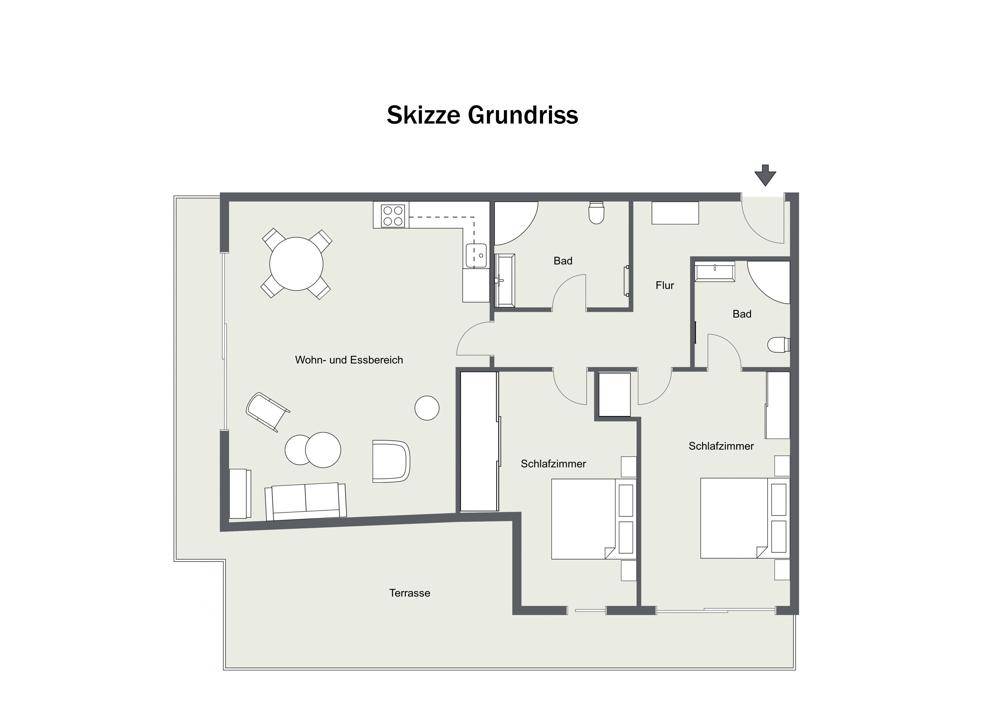 Skizze Grundriss