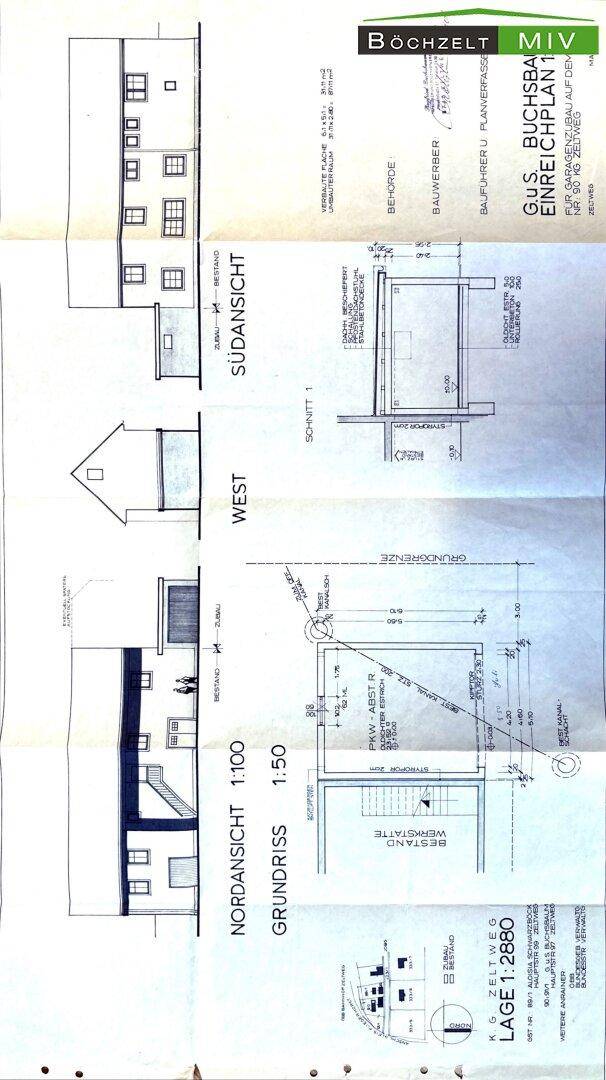 Plan Garagenzubau rechts