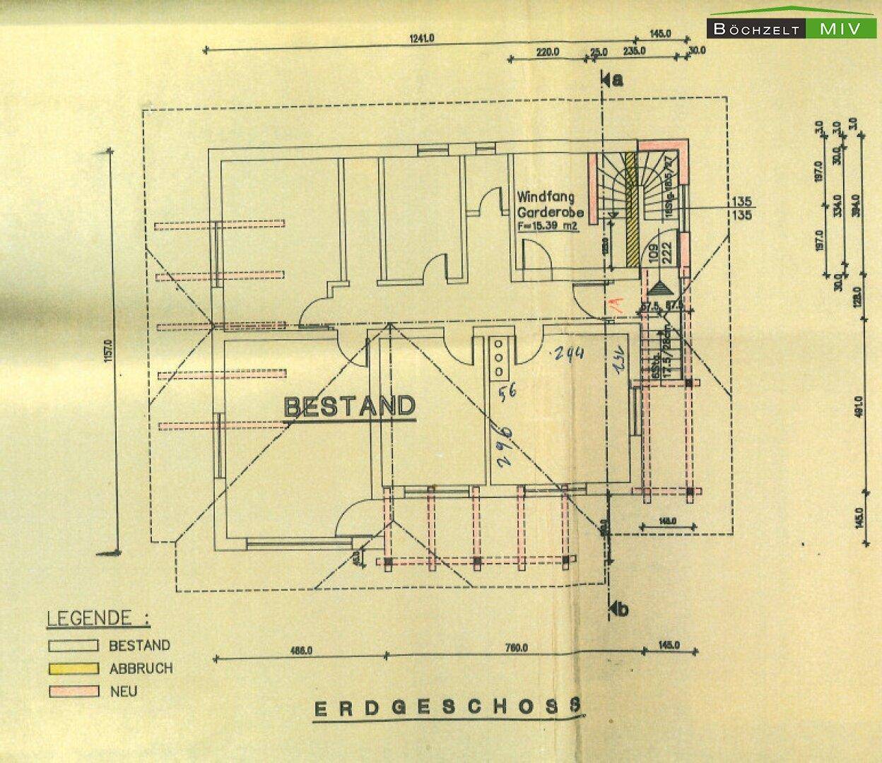 Grundriss mit Zubau Erdgeschoss