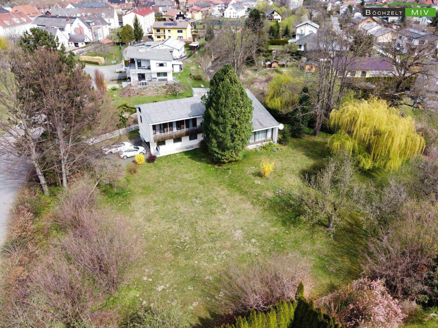 Drohnenansicht Garten