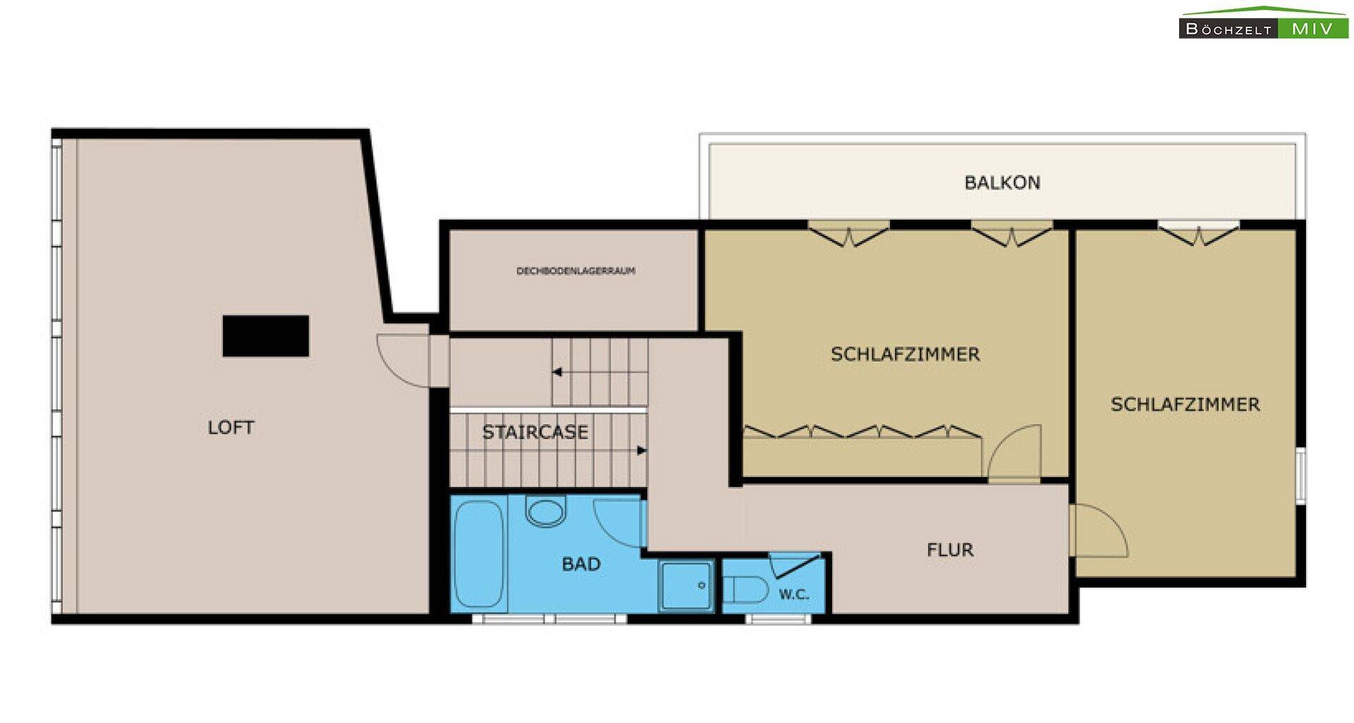 Schematischer Grundriss OG und DG