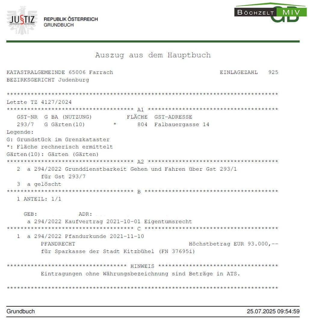 Grundbuchsauszug (geschwärzt)