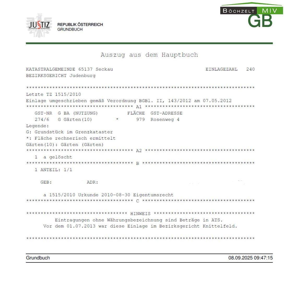 Grundbuchsauszug (geschwärzt)