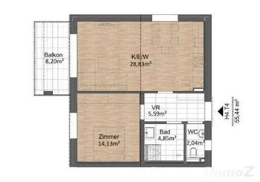 Grundriss 2 ZI WE