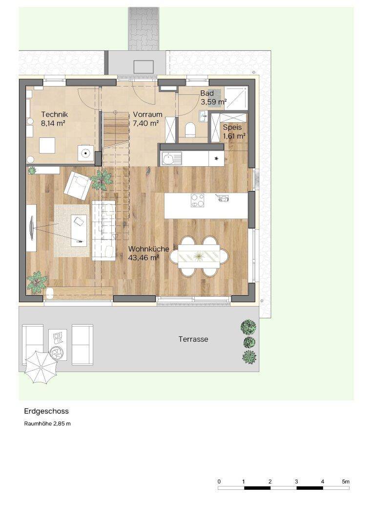 Doppelhaushälfte | 123 m² Wohnfläche &amp; bis zu 3 Meter Raumhöhe | Garten, 2 Parkplätzen | Ziegelmassivbauweise - Mehr
