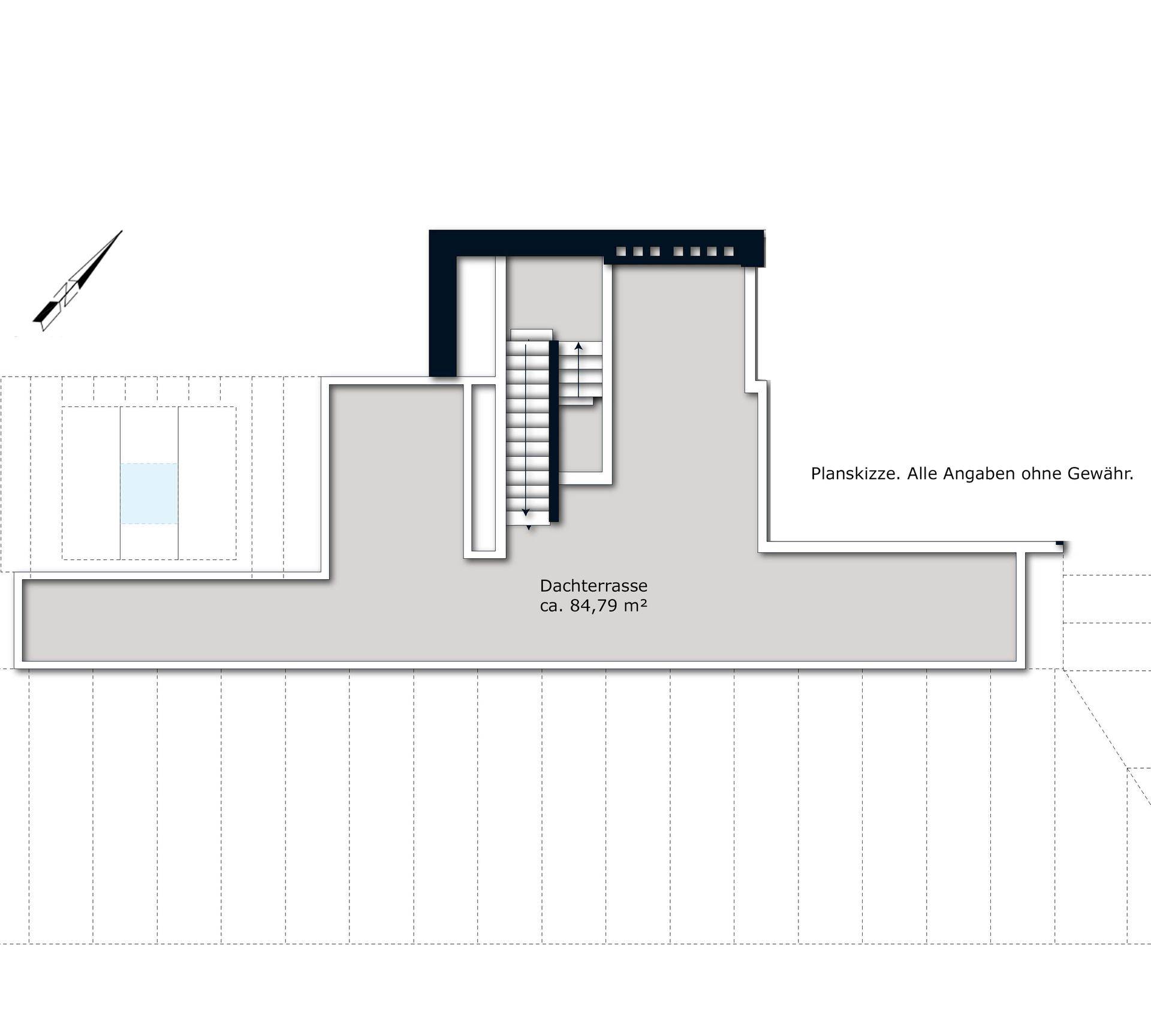 Planskizze. Dachterrasse