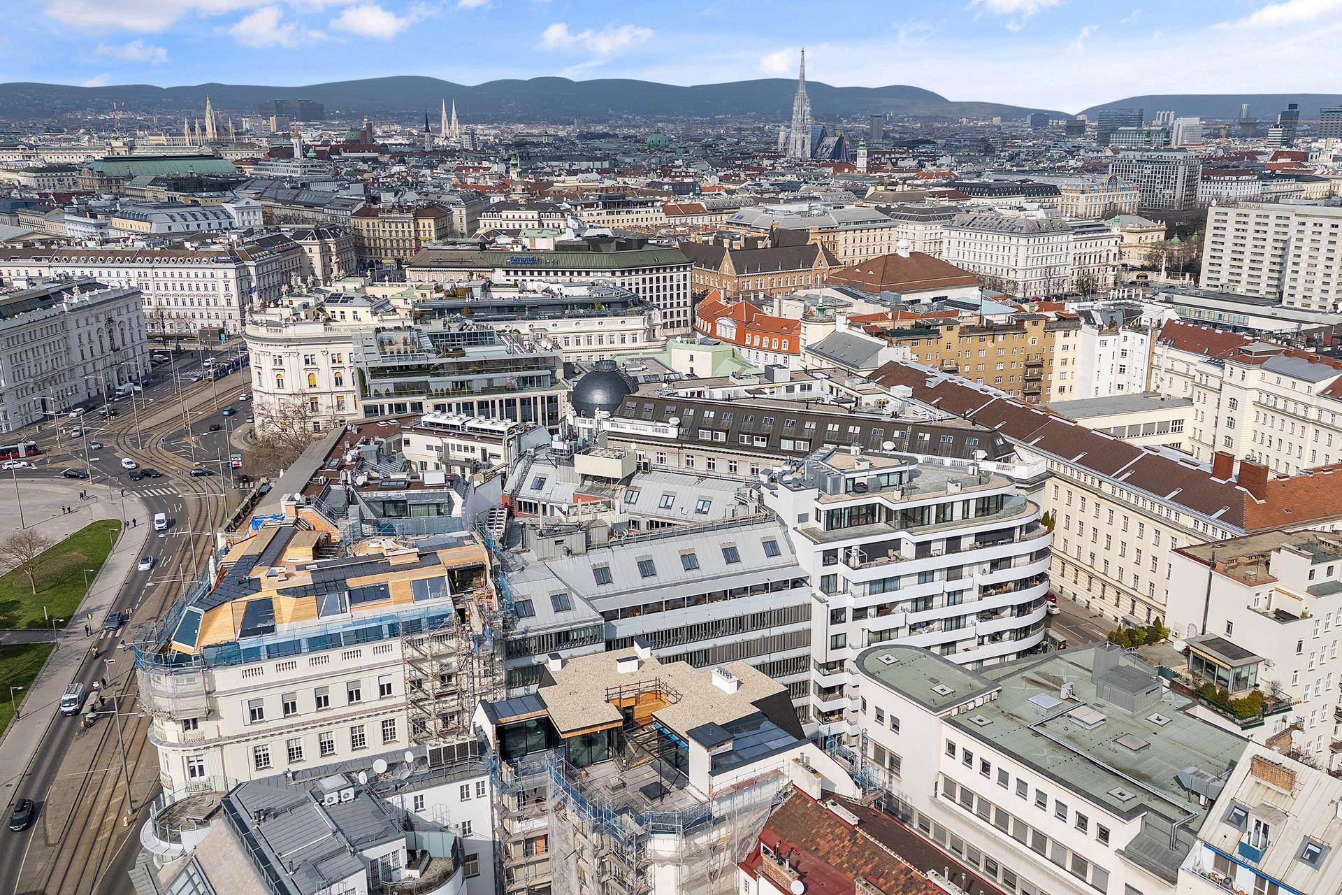 Drohnenfoto mit Blick innere Stadt