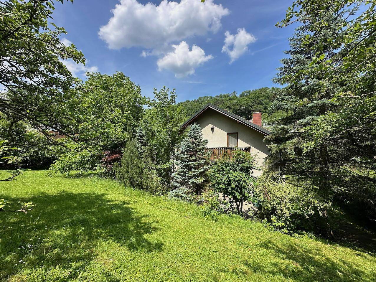 Garten mit Blick auf das Haus