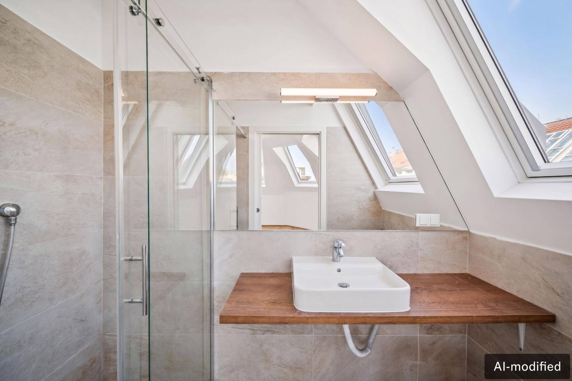 Badezimmer en suite (Originalfoto - es wurden nur persönliche Gegenstände entfernt)
