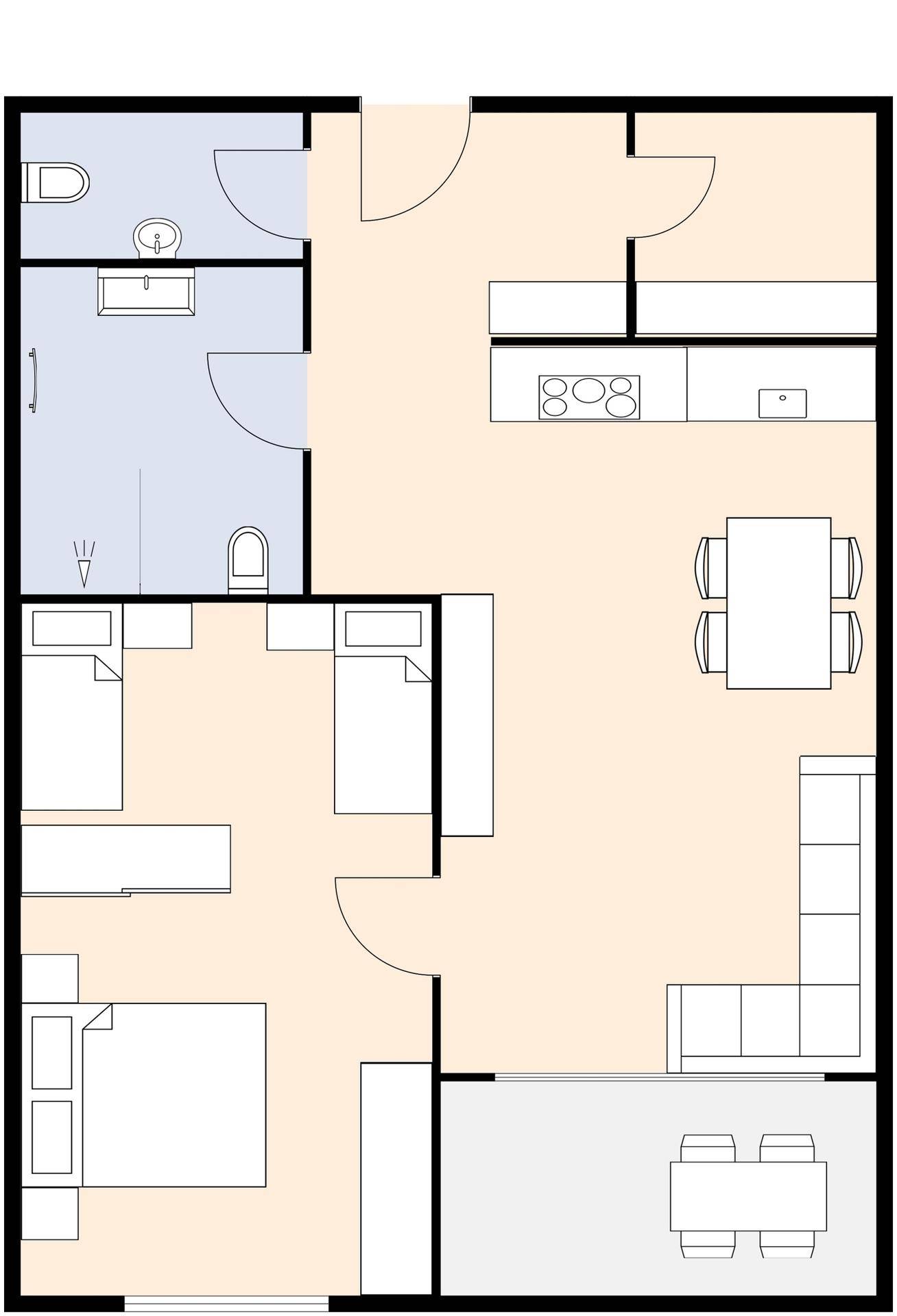 Grundriss ohne Maßstab/Haus 1 Top 2 EG