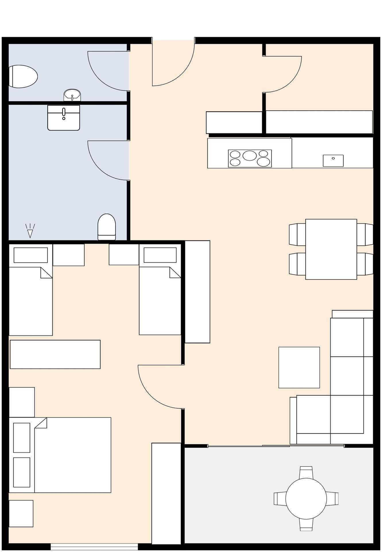 Grundriss ohne Maßstab/Haus 1, Top 6, EG