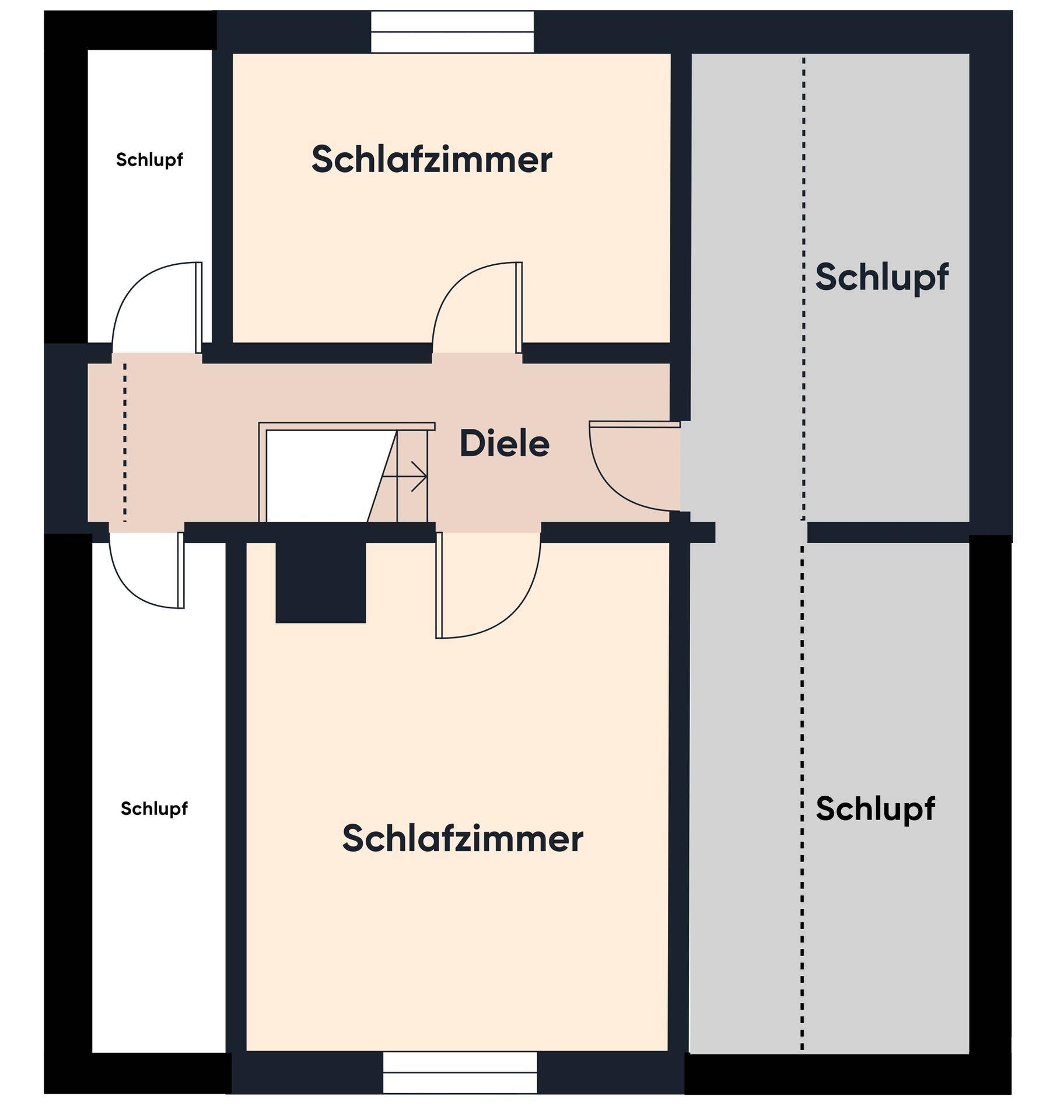 Grundriss ohne Maßstab / Obergeschoss