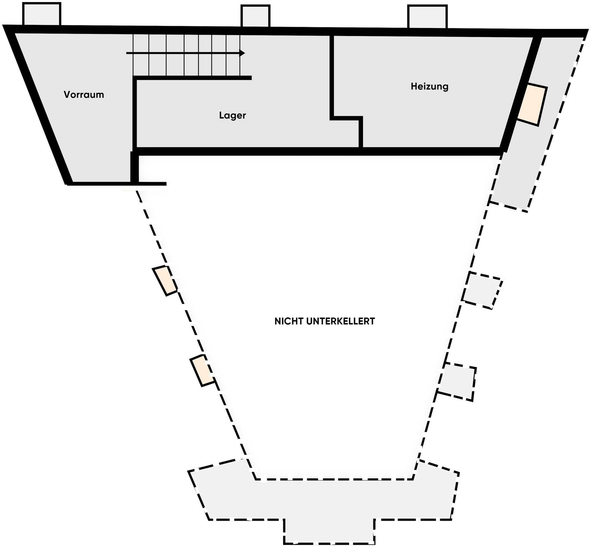 Grundriss ohne Maßstab / Kellergeschoss
