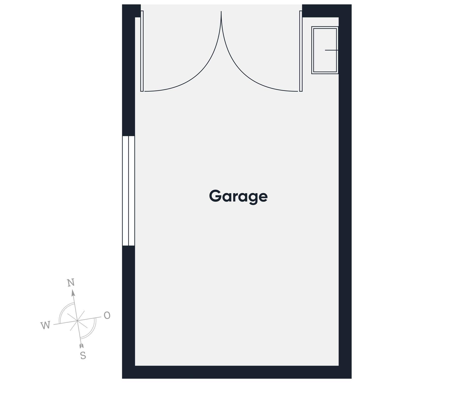 Grundriss der Garage mit ausreichend Platz für ein Fahrzeug.