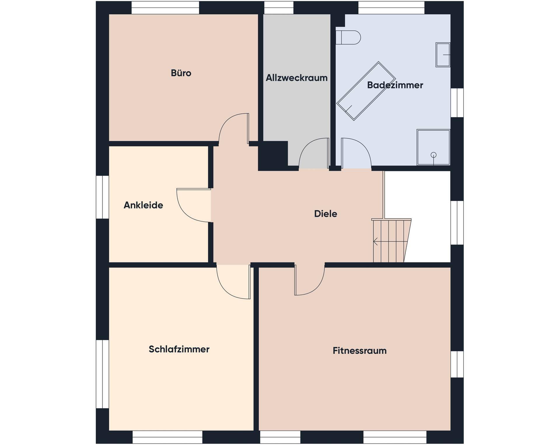 Grundriss ohne Maßstab / 1. OG: