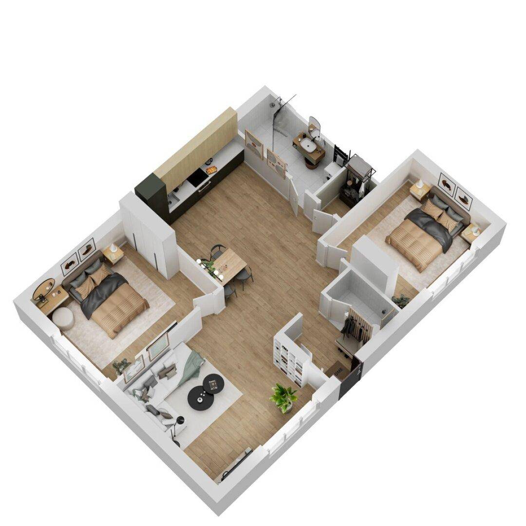 Wohnung - 3D Ansicht