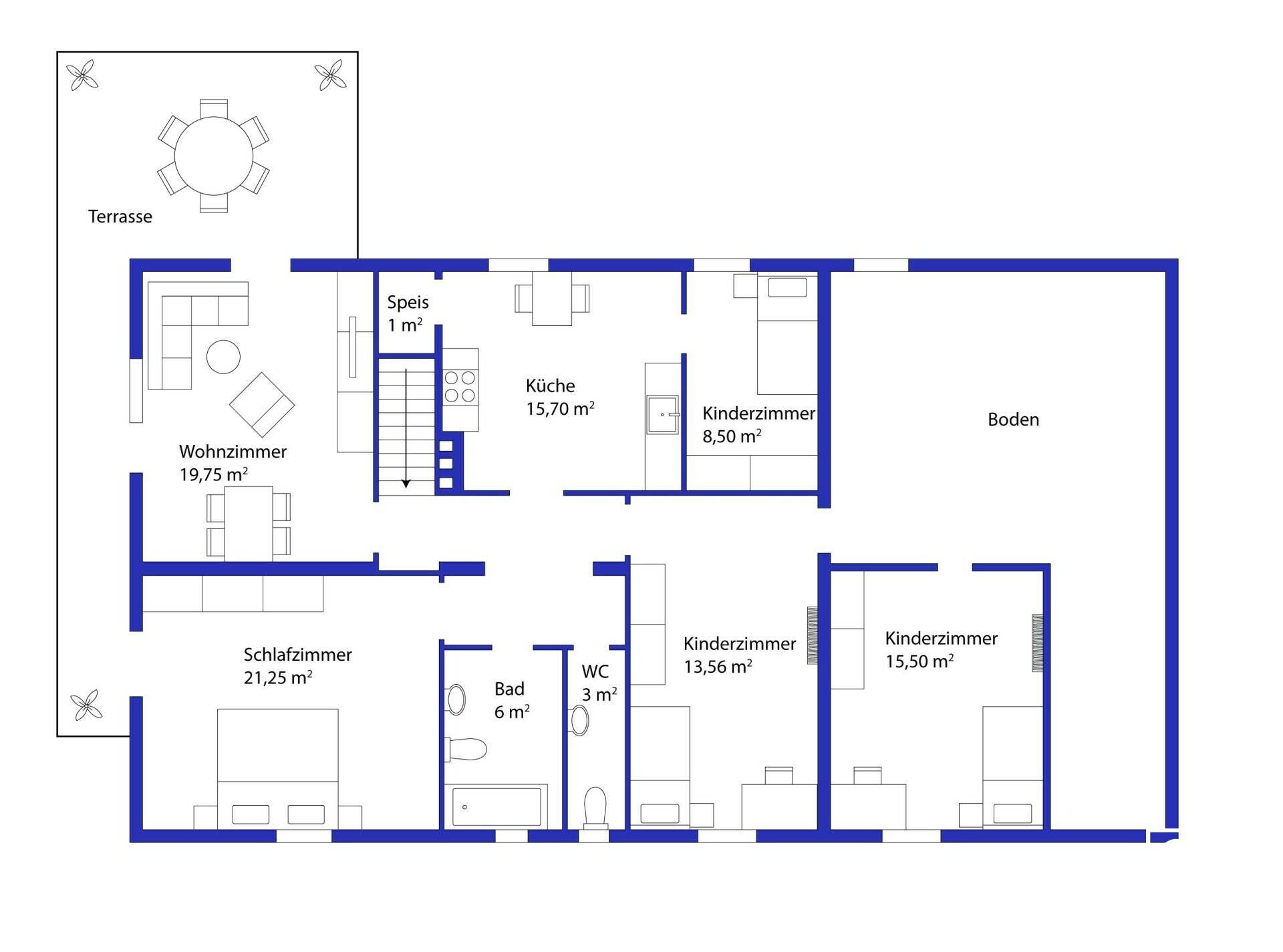 Plan OG Grafik möbliert