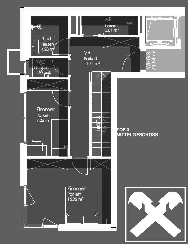 Top 3 Grundriss Obergeschoss