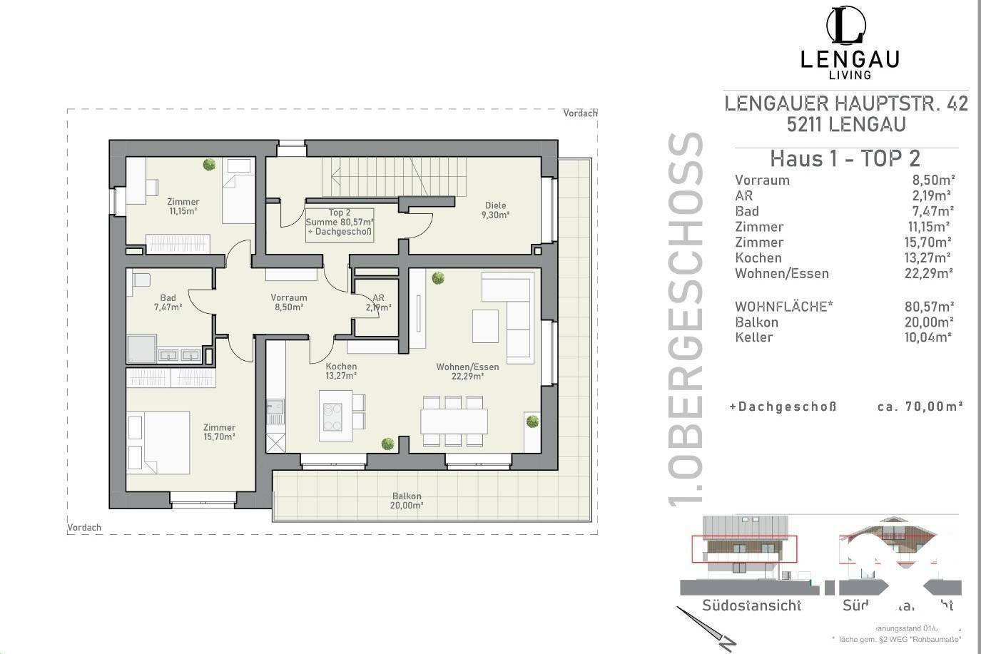 Wohnungsplan Obergeschoss