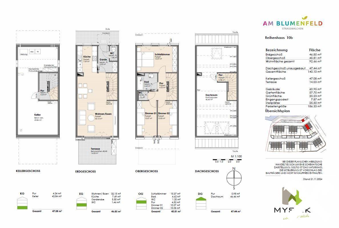 Plan Reihenhaus 10 b