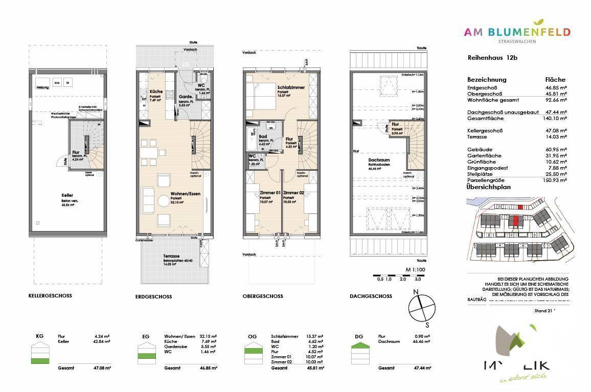 Plan Reihenhaus 12b