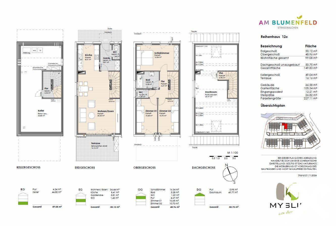 Plan Reihenhaus 12c