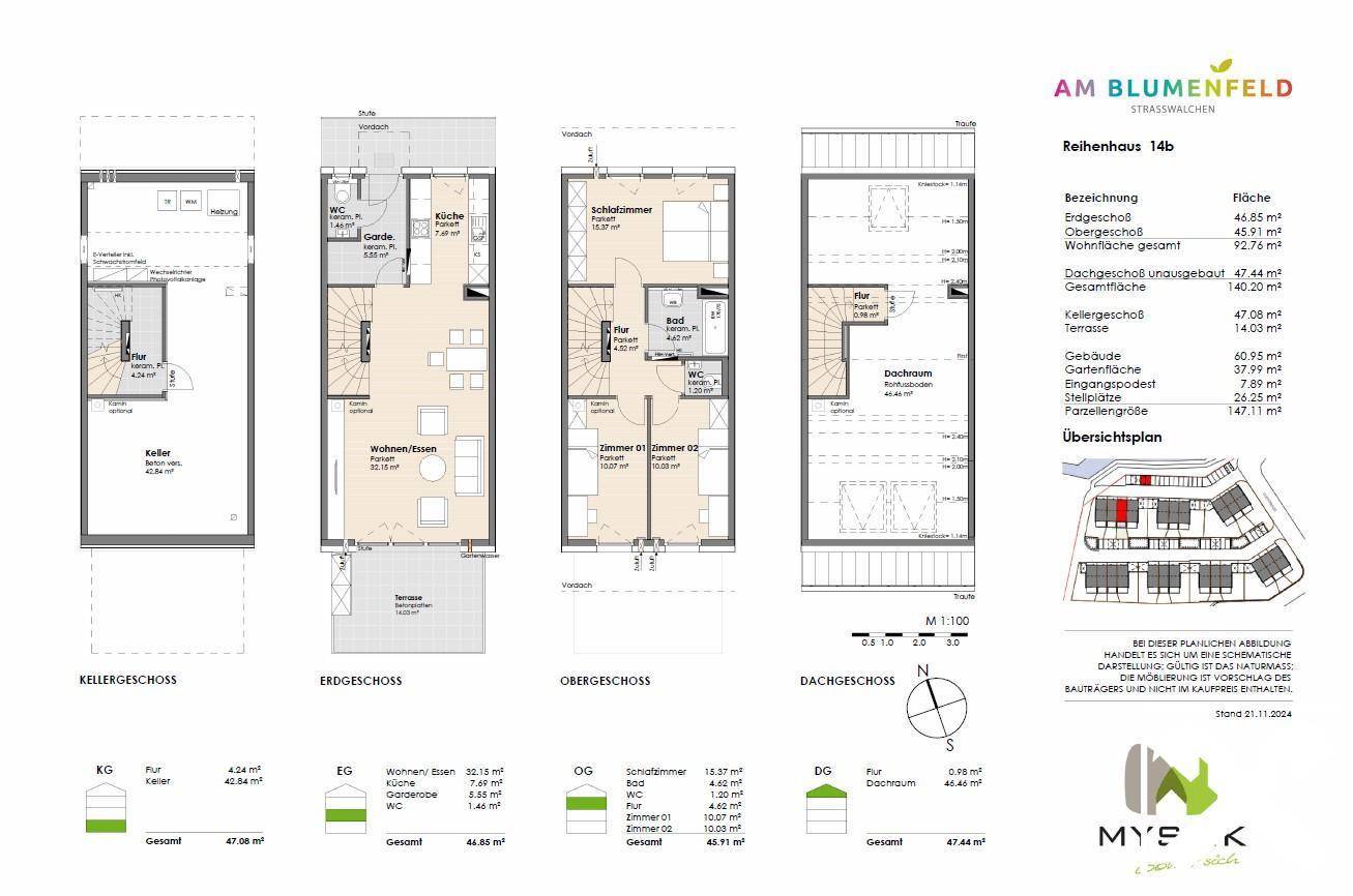 Plan Reihenhaus 14b