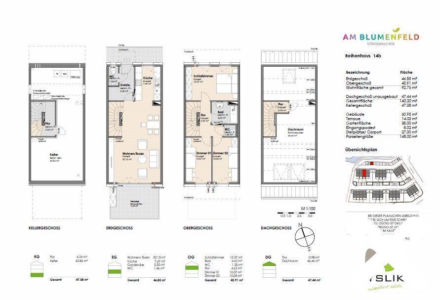 Plan Reihenhaus 14b