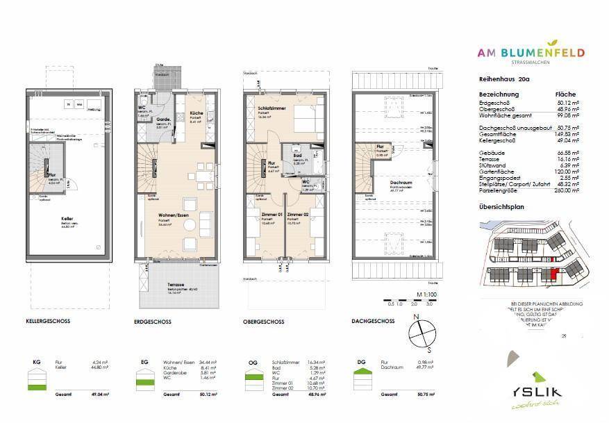 Plan Reihenhaus 20a