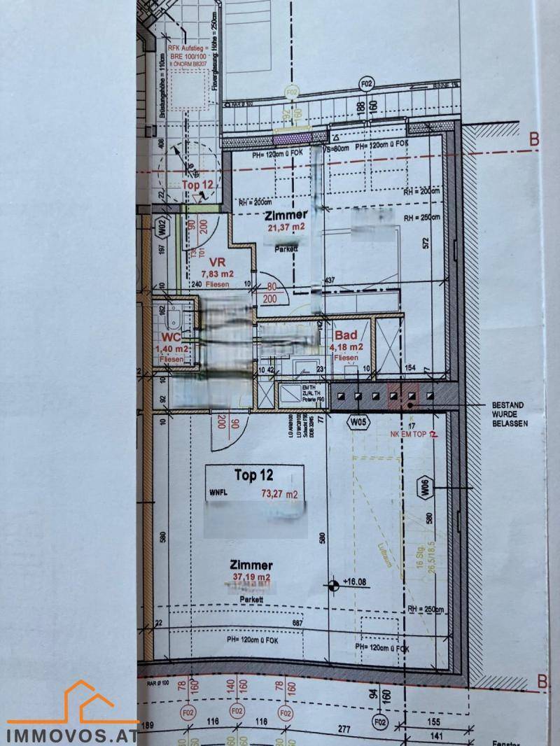 Detaillierter Grundriss mit Raumaufteilung und Flächenangaben für die Wohnung im Dachgeschoss.