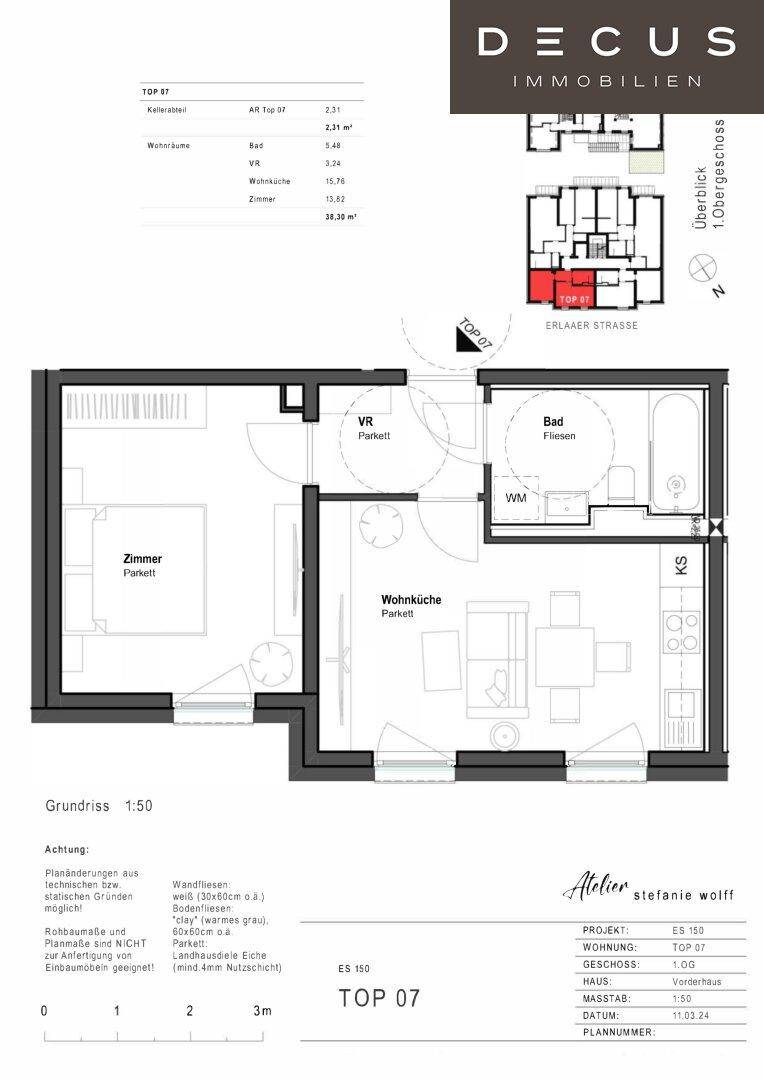 Detaillierter Grundriss einer Wohnung mit Zimmeraufteilung und Maßangaben.