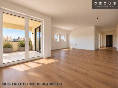 3-Zimmer-Dachgeschosswohnung mit Loggia, 91 m², Neubau, Neubau