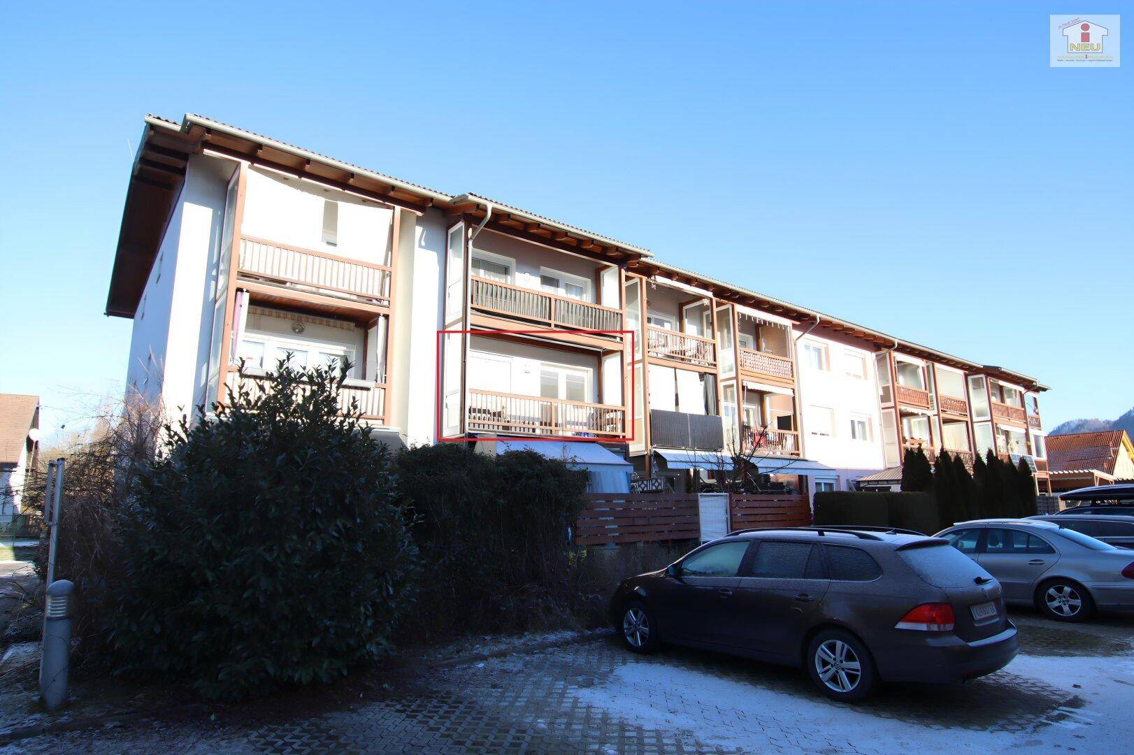 Junge 50m² 2 Zi Wohnung mit Balkon und Parkplatz am Stadtrand von Klagenfurt