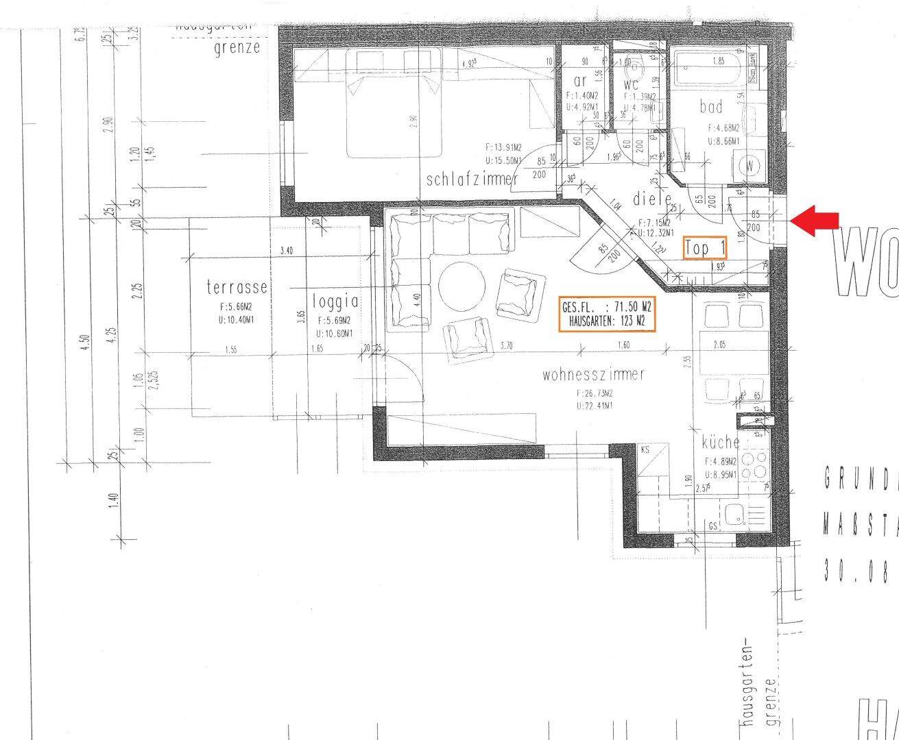 Junge & schöne 71,50m² 2 Zi City-Gartenwohnung mit 123m² Eigengarten & Tiefgarage am St. Veiter Ring