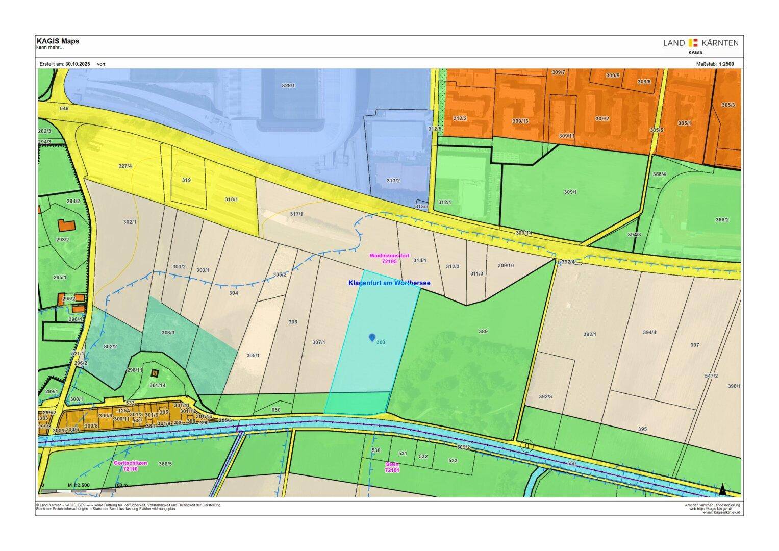 Landwirtschaftliche Flächen mit 15.000m² in Waidmannsdorf - Nähe Fussballstadion