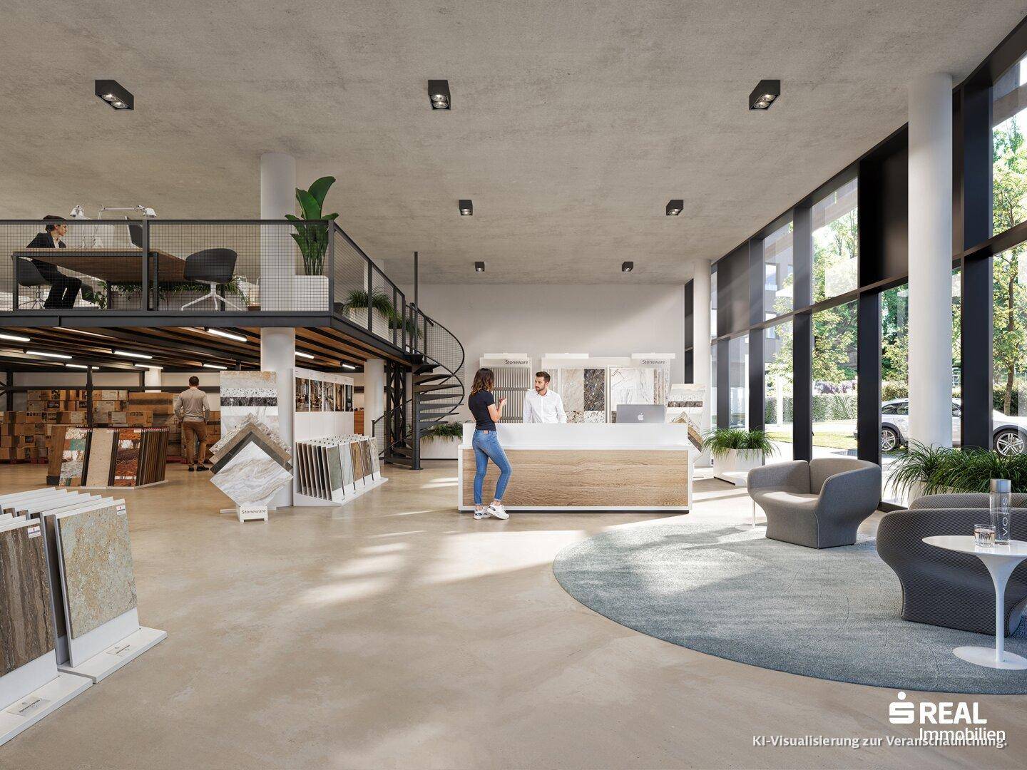 Großräumige Gewerbefläche mit zweiter Ebene und Glasfronten - atrium3 in Landeck-Bruggen